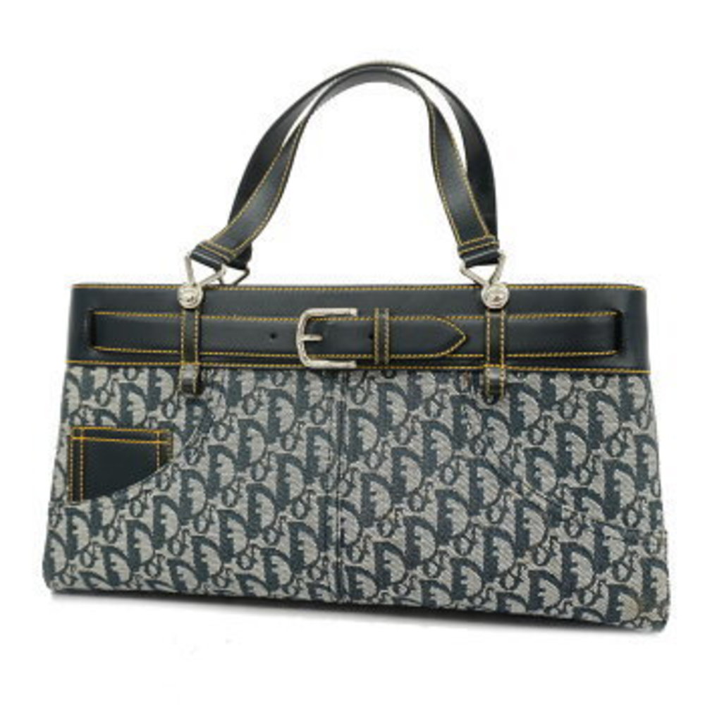 Christian Dior Trotter Canvas Leather Handbag